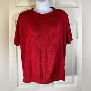 Alfred‎ Dunner Red Textured Women's Sweater